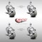 Service Caster 3.5 Inch SS Gray Polyurethane Swivel 12mm Threaded Stem Caster Set Brake SCC SCC-SSTS20S3514-PPUB-TLB-M1215-4 - alternate 1